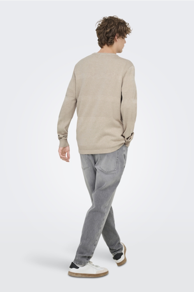 ONSMALIK REG 12 PINAPLE CREW KNIT N 22033298 SILVER LINING